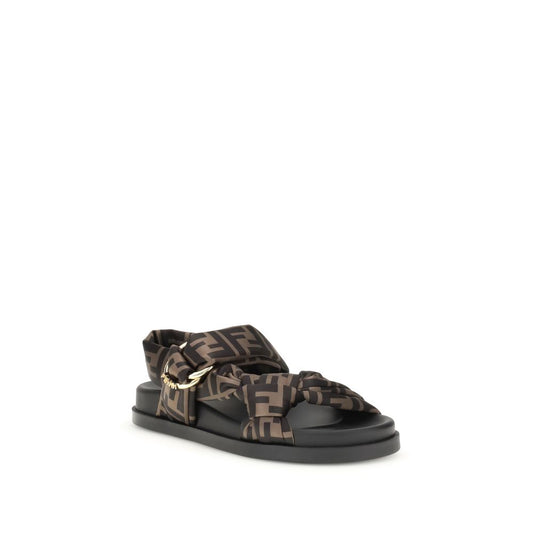 Fendi FF Satin-Sandalen