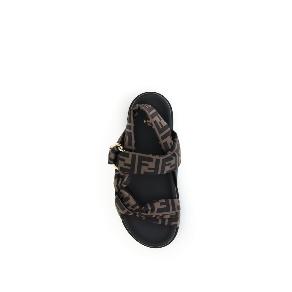 Fendi FF Satin-Sandalen