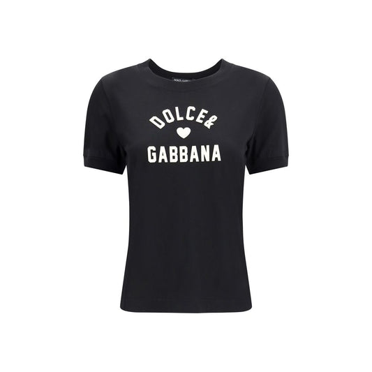 Dolce &amp; Gabbana Schwarzes Baumwoll-T-Shirt