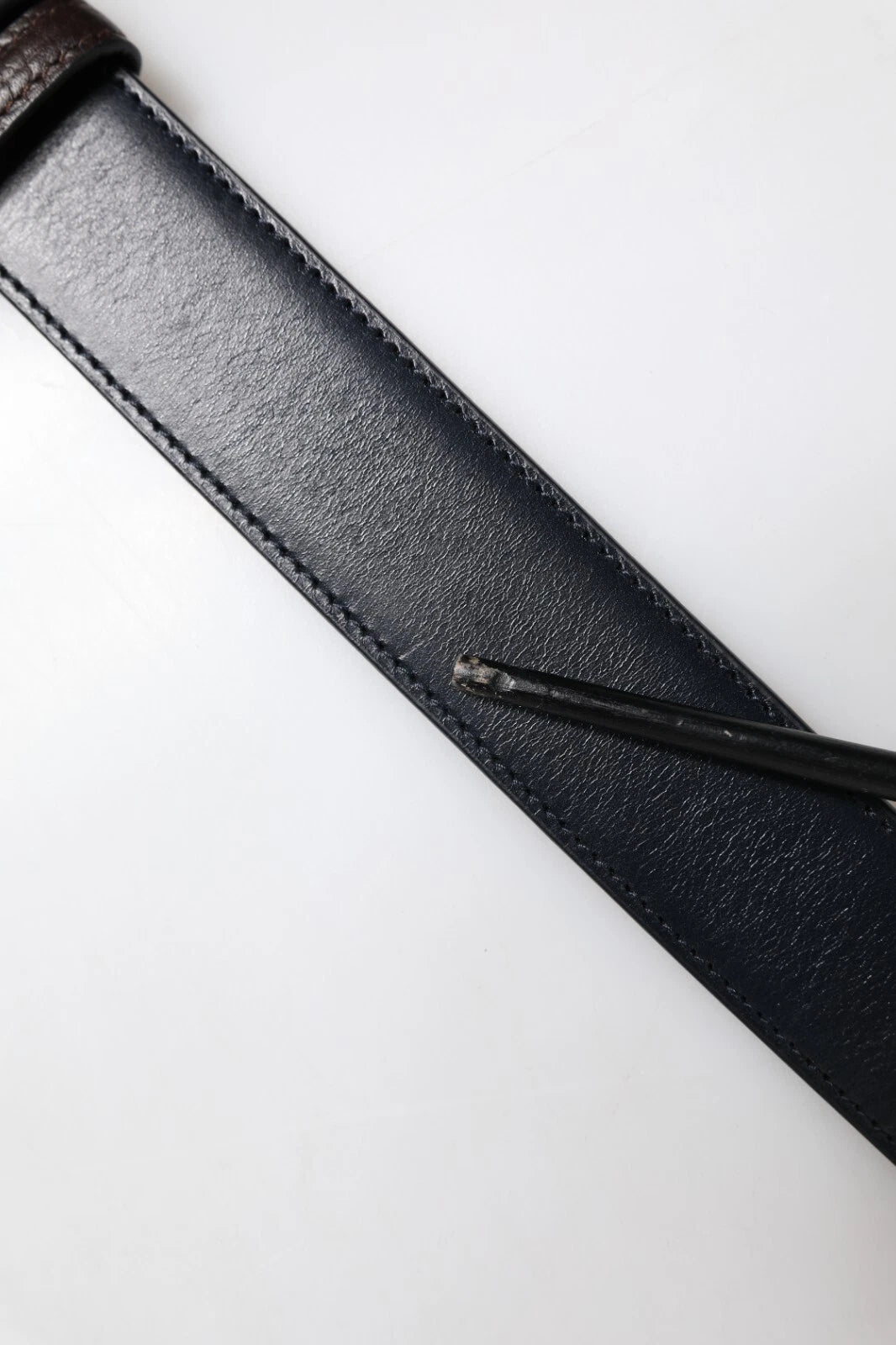 Dolce &amp; Gabbana Wendegürtel aus blaubraunem Leder mit Schnalle