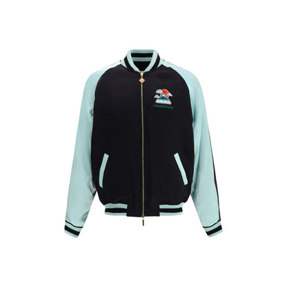 Casablanca Zweifarbige Satin-Bomberjacke