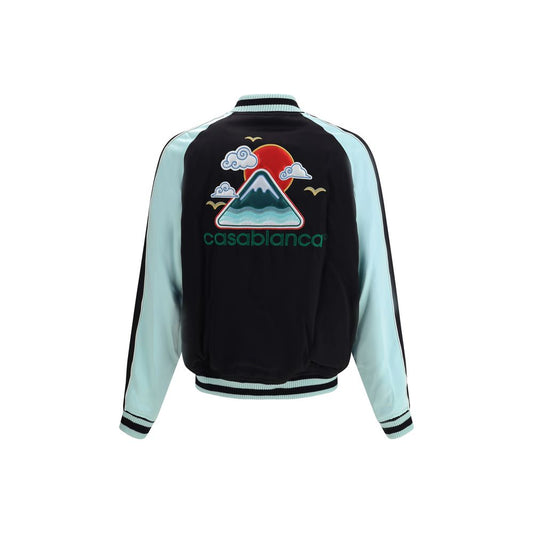 Casablanca Zweifarbige Satin-Bomberjacke