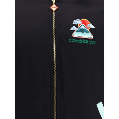 Casablanca Zweifarbige Satin-Bomberjacke