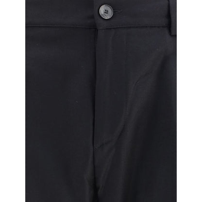 Cruna Black Fleece Wool Dress Pants