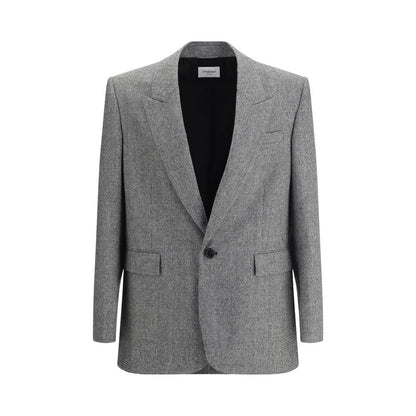 Saint Laurent Prince de Galles Wollflanell-Blazer