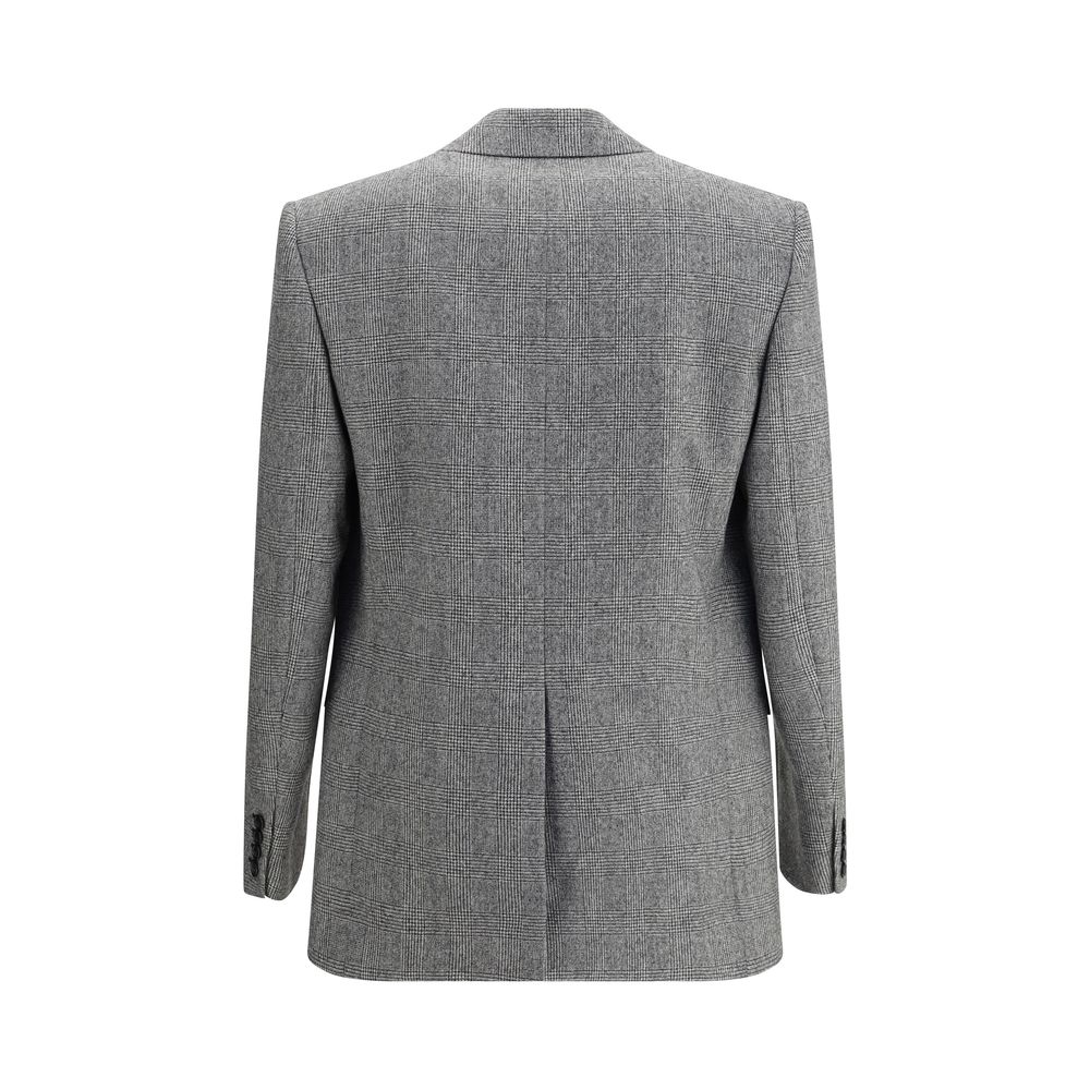 Saint Laurent Prince de Galles Wollflanell-Blazer