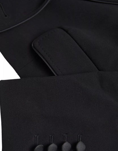 Dolce &amp; Gabbana – Kurze, einreihige Jacke aus schwarzer Wolle