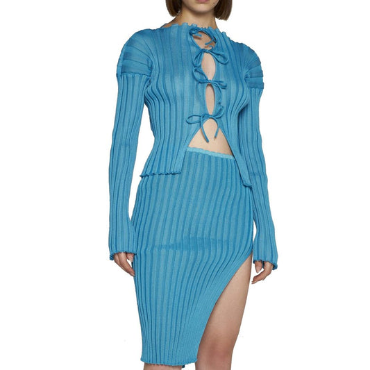 A. ROEGE HOVE Blauer Baumwoll-Cardigan