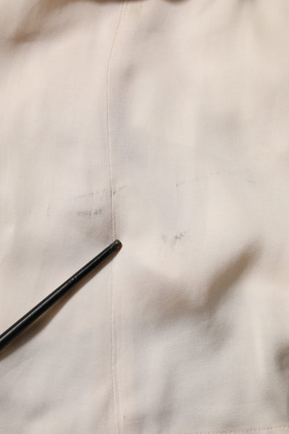 Peserico – Langes, plissiertes, ärmelloses Maxikleid aus Viskose in Beige