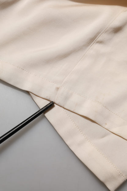 Peserico – Langes, plissiertes, ärmelloses Maxikleid aus Viskose in Beige