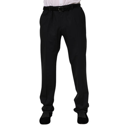 Dolce & Gabbana Black Wool Formal Dress Men Trousers Pants