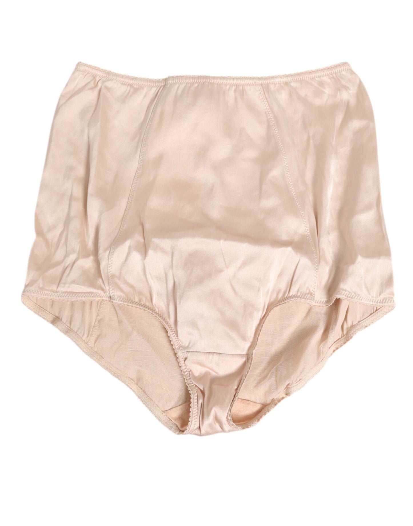 Dolce &amp; Gabbana Beige Rosato Seidensatin High Waist Unterwäsche