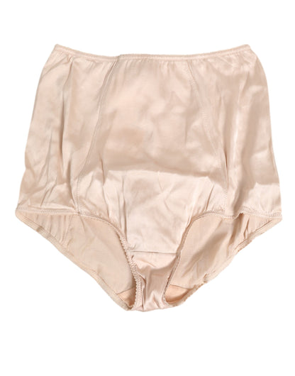 Dolce &amp; Gabbana Beige Rosato Seidensatin High Waist Unterwäsche