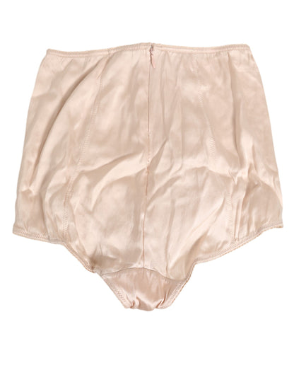Dolce &amp; Gabbana Beige Rosato Seidensatin High Waist Unterwäsche
