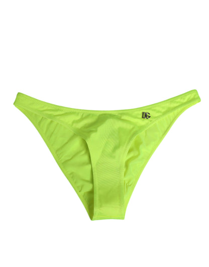 Dolce &amp; Gabbana – Neongrüne Badehose mit DG-Logo Damen Unterwäsche