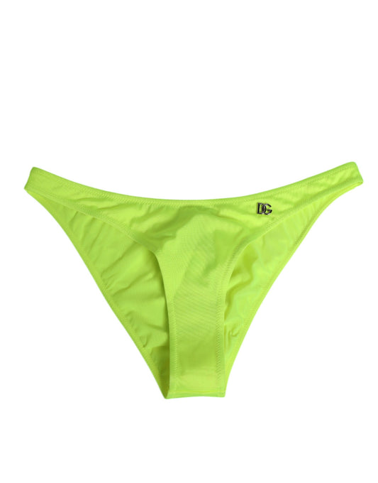 Dolce &amp; Gabbana – Neongrüne Badehose mit DG-Logo Damen Unterwäsche