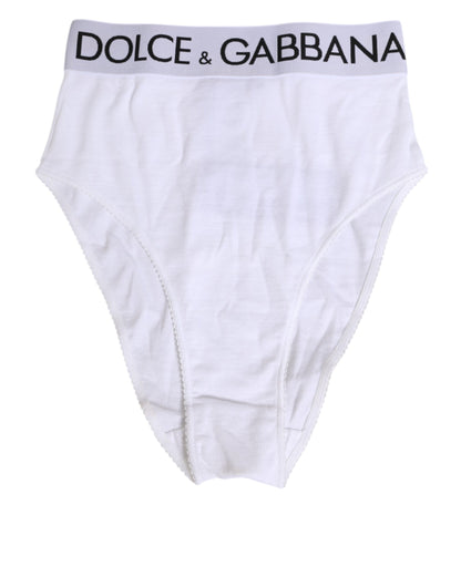 Dolce & Gabbana White Cotton Elastic DG Logo Waistband  Underwear