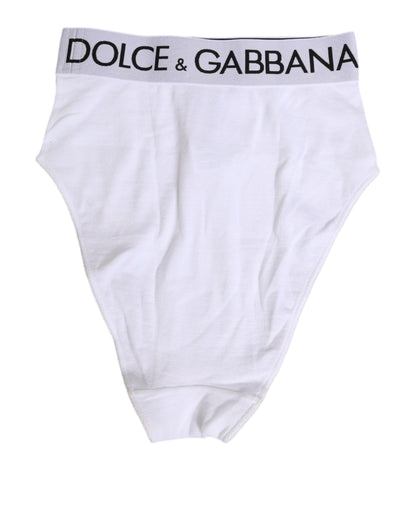 Dolce & Gabbana White Cotton Elastic DG Logo Waistband  Underwear