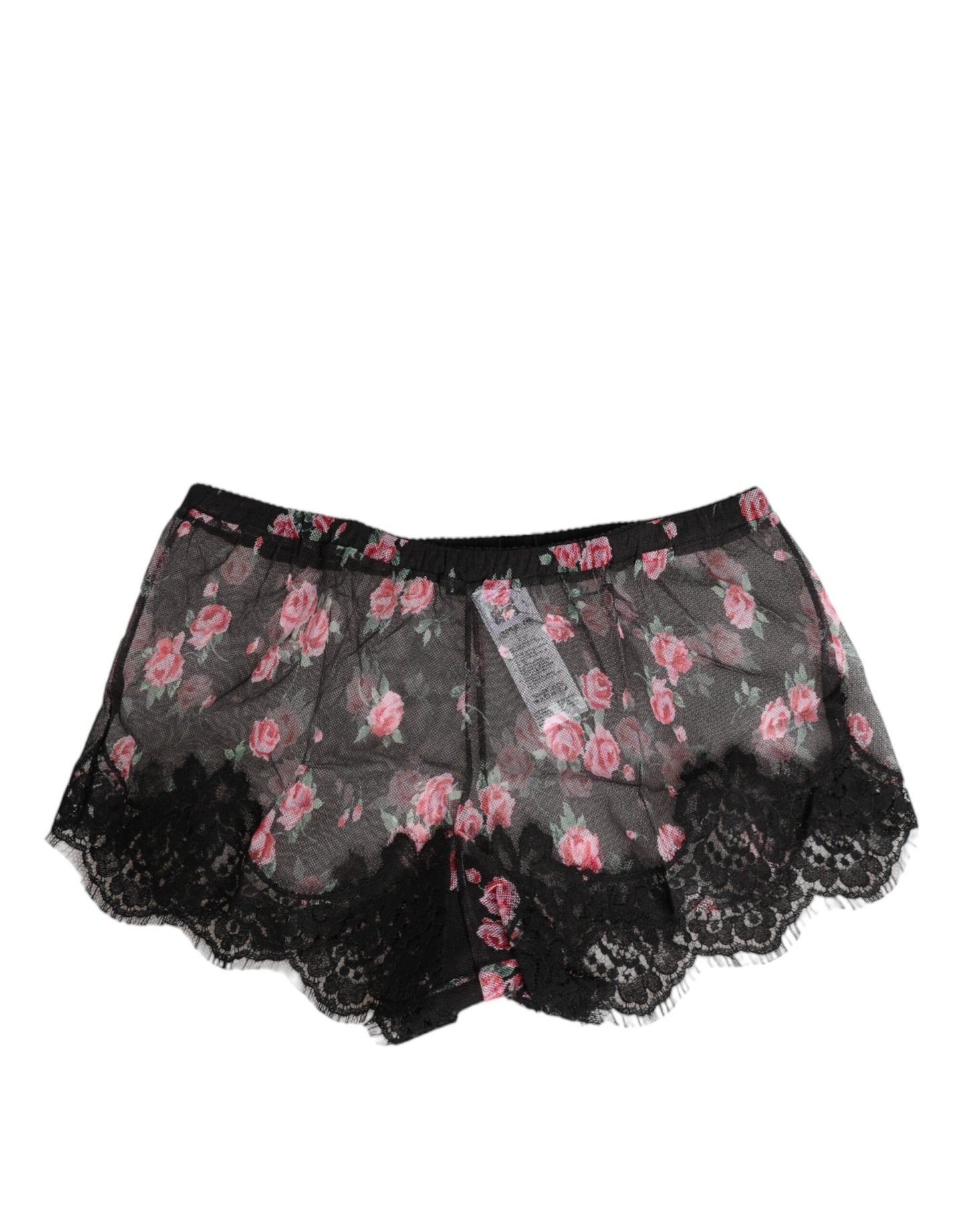 Dolce &amp; Gabbana – Dessous aus Netzstoff mit Blumenmuster in Schwarz und Rosa