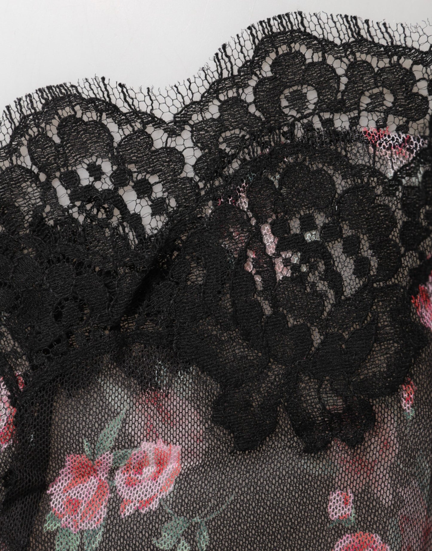 Dolce &amp; Gabbana – Dessous aus Netzstoff mit Blumenmuster in Schwarz und Rosa