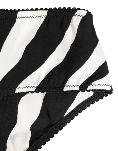 Dolce &amp; Gabbana – Slip mit Zebra-Print in Schwarz und Weiß