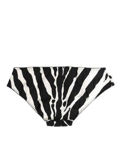 Dolce &amp; Gabbana – Slip mit Zebra-Print in Schwarz und Weiß