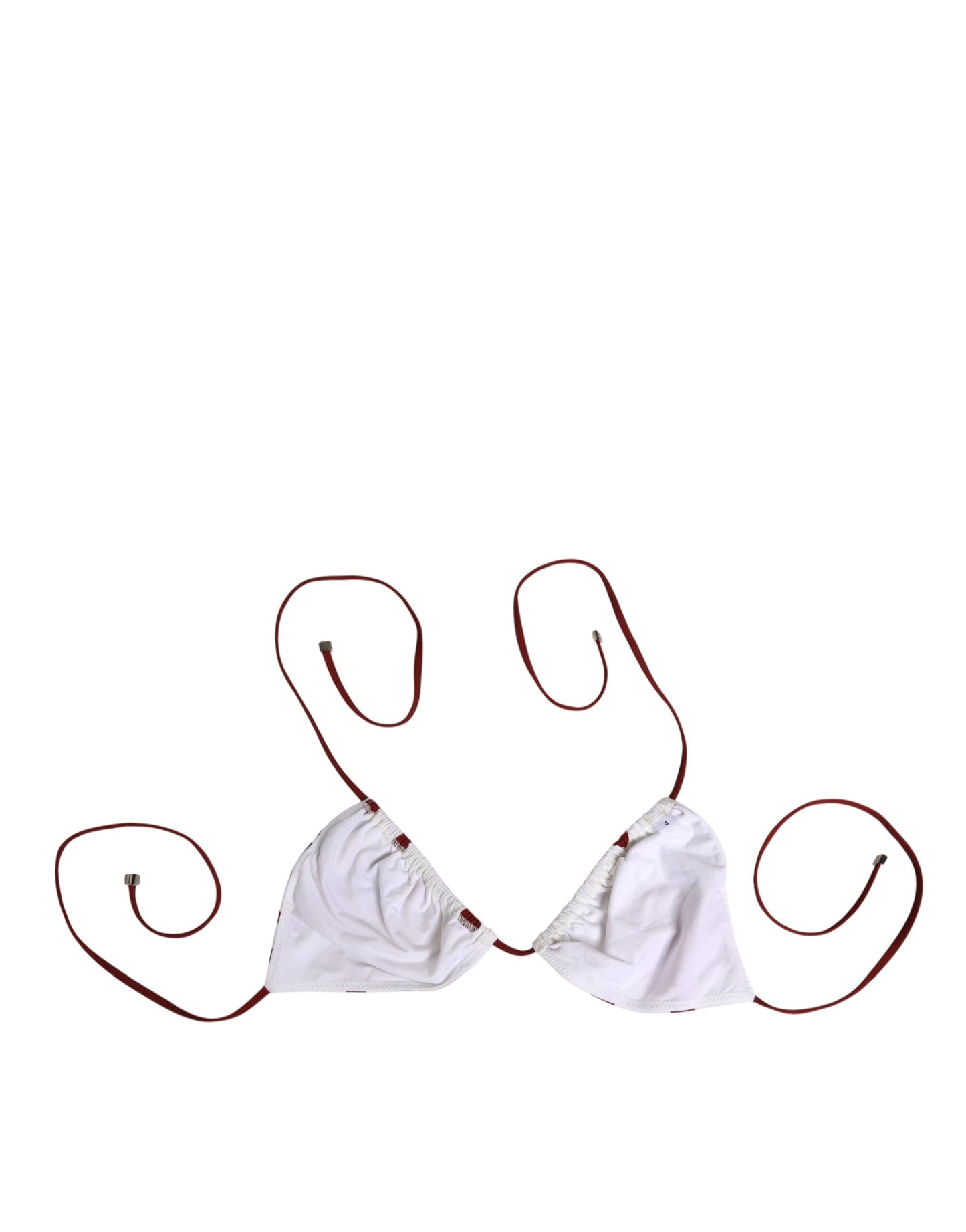 Dolce &amp; Gabbana – Dreieck mit Blumenmuster in Weiß und Rot mit Punkten