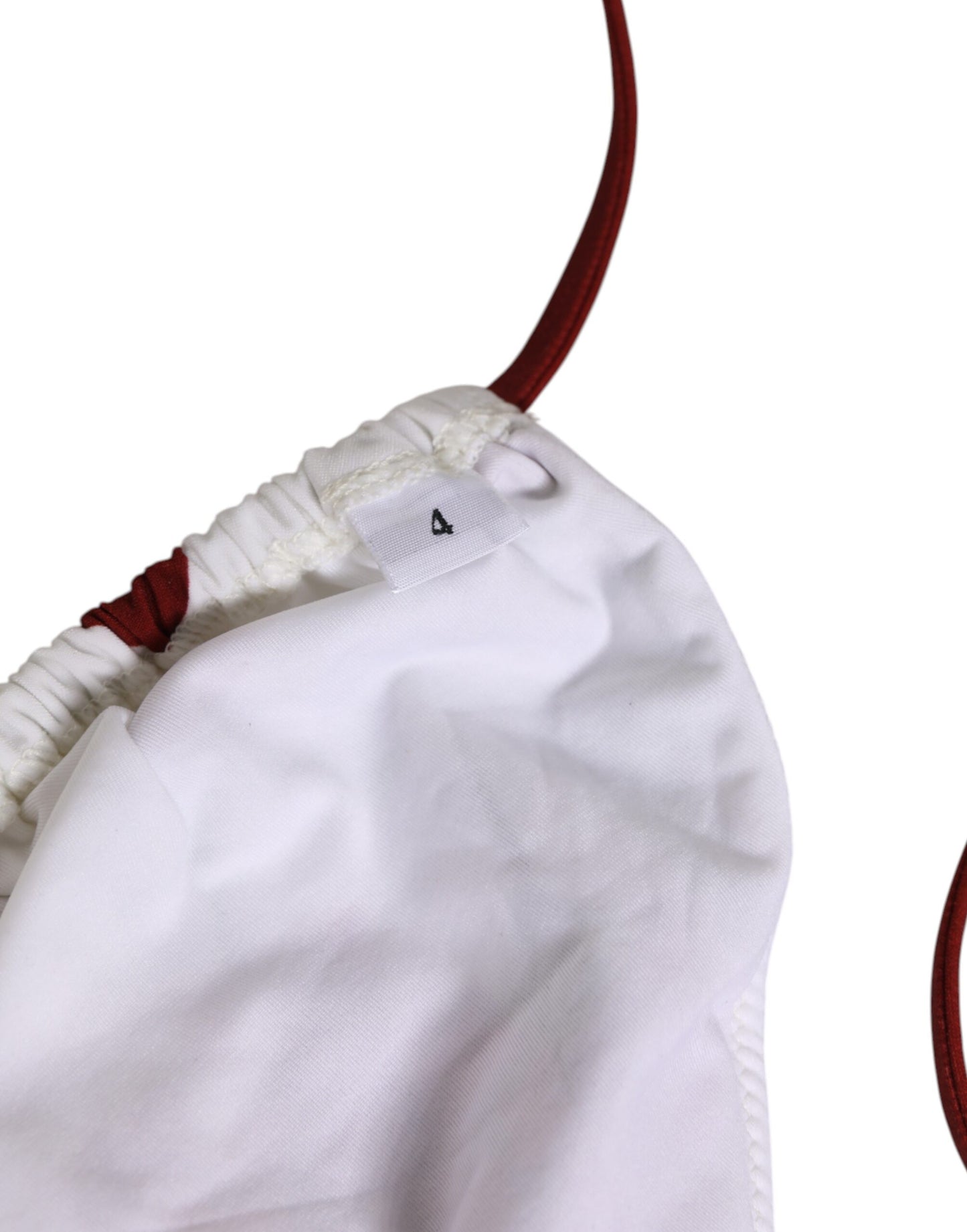 Dolce &amp; Gabbana – Dreieck mit Blumenmuster in Weiß und Rot mit Punkten