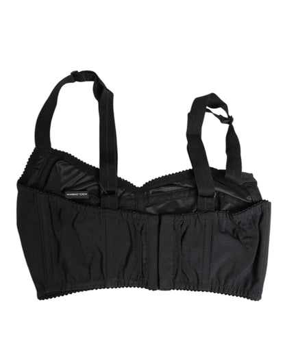 Dolce &amp; Gabbana – Bustier-BH aus Stretch-Nylon in Schwarz