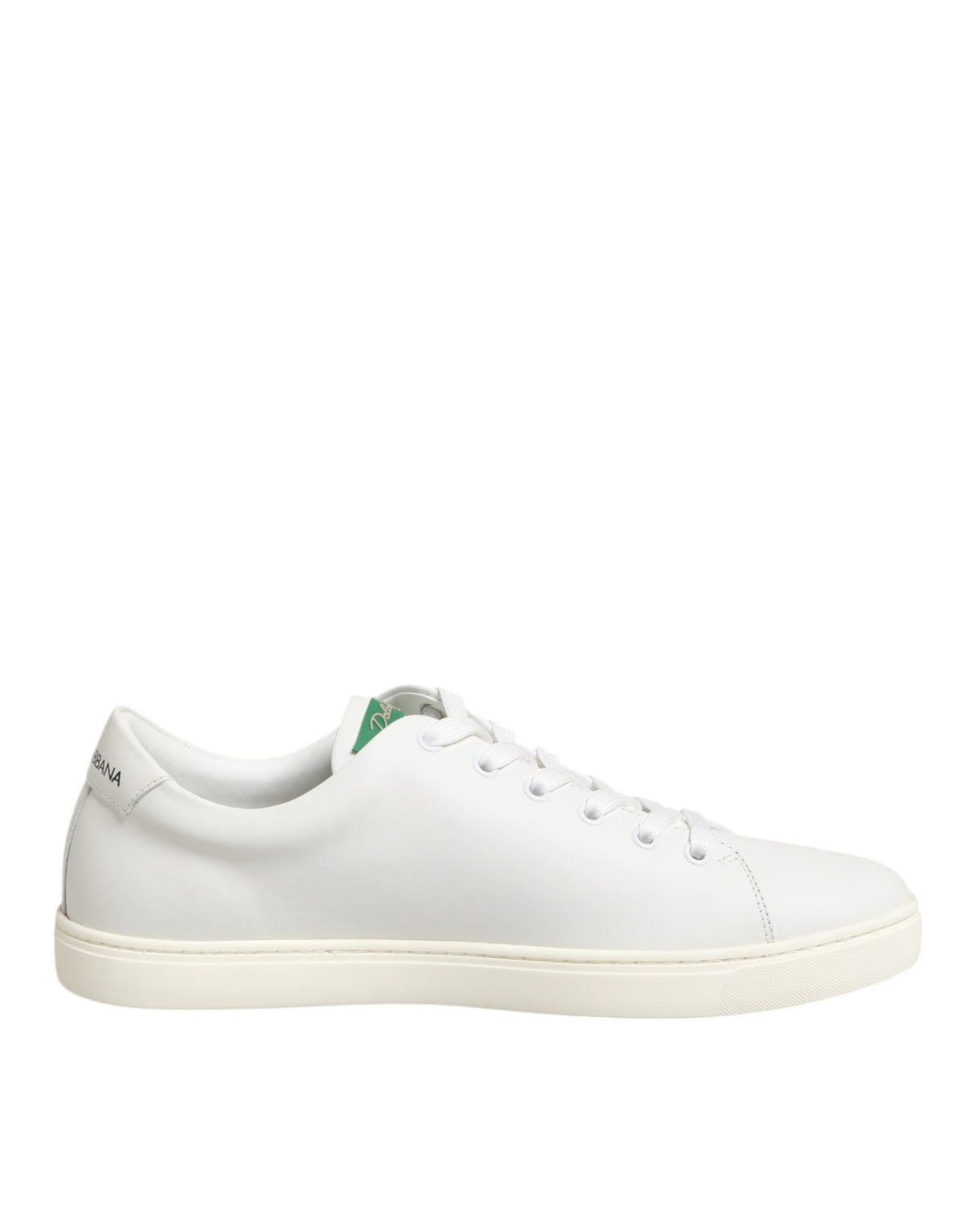 Dolce &amp; Gabbana – Niedrige Schuhe aus weißem Leder mit Rosenstickerei