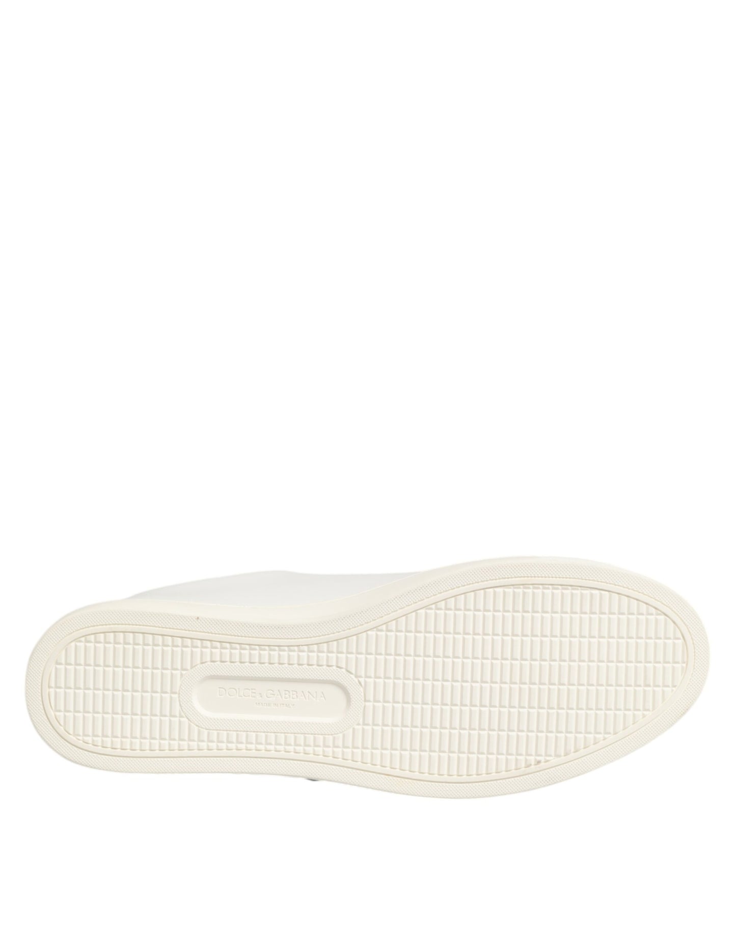 Dolce &amp; Gabbana – Weiße Sneakers aus Leder mit Sacre-Herz-Patch