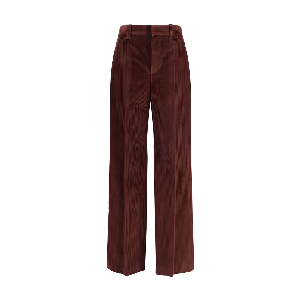 Brunello Cucinelli Bordeaux Baumwoll-Freizeithose