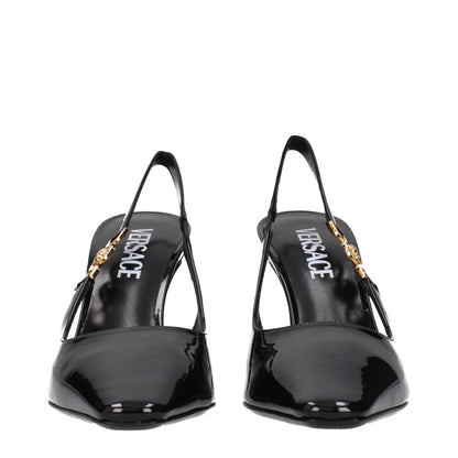 Versace – Schwarze Pumps aus Leder mit hohem Absatz