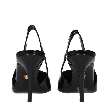 Versace – Schwarze Pumps aus Leder mit hohem Absatz