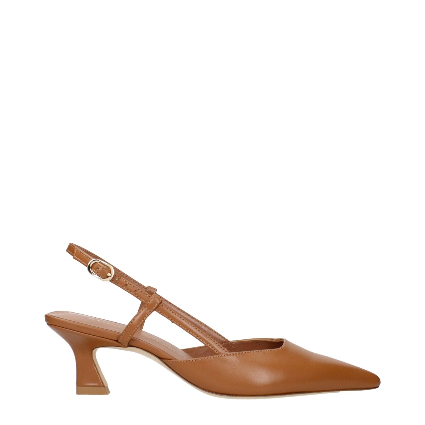 Stuart Weitzman – Pumps aus braunem Leder mit mittelhohem Absatz