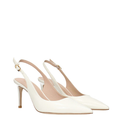 Stuart Weitzman – Beige Pumps aus Leder mit hohem Absatz