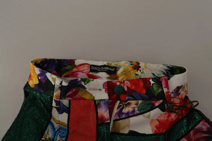 Dolce &amp; Gabbana – Mehrfarbige Patchwork-Hose aus Jacquard mit hoher Taille