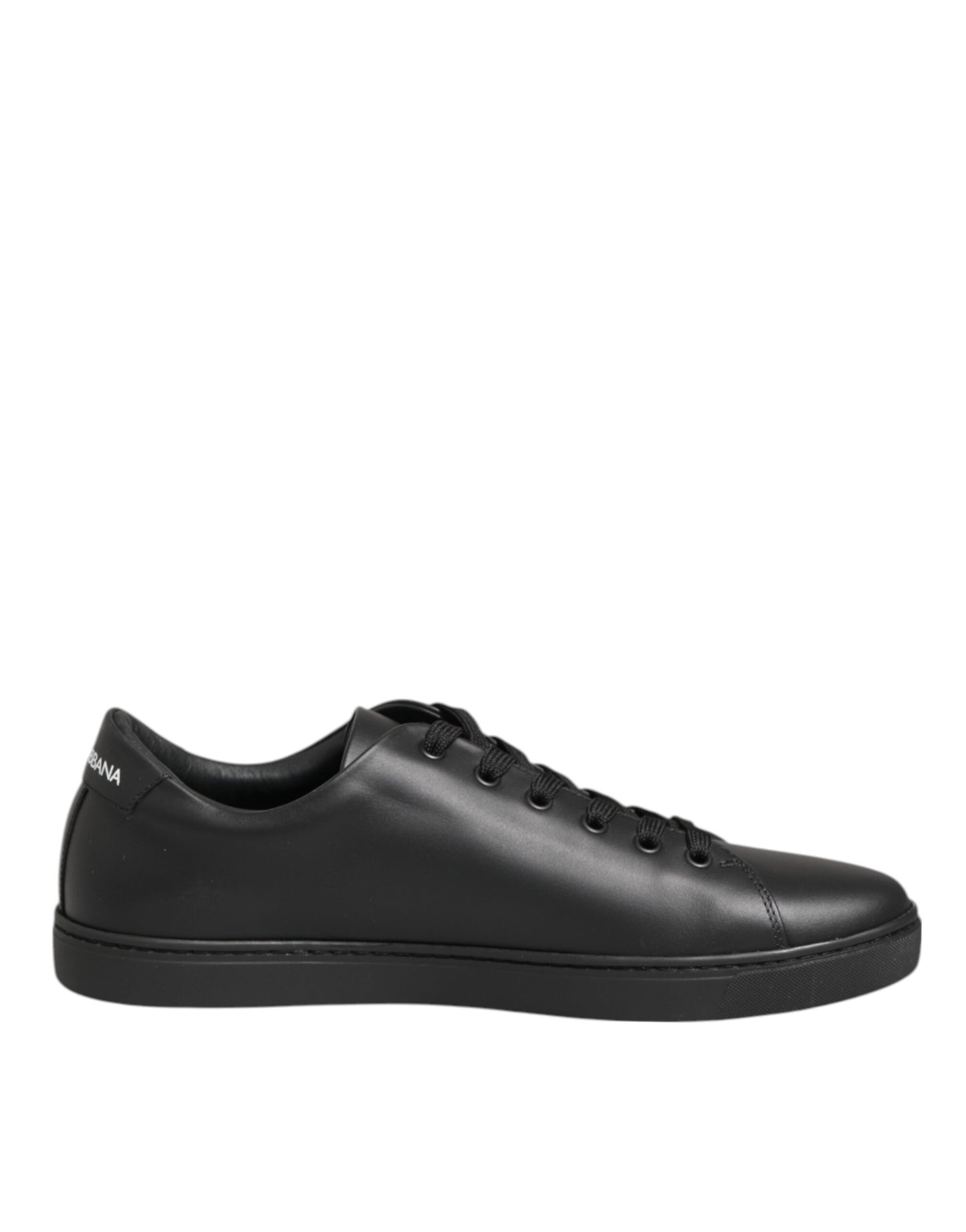 Dolce &amp; Gabbana Schwarze Leder-Sneakers mit Kristallherz
