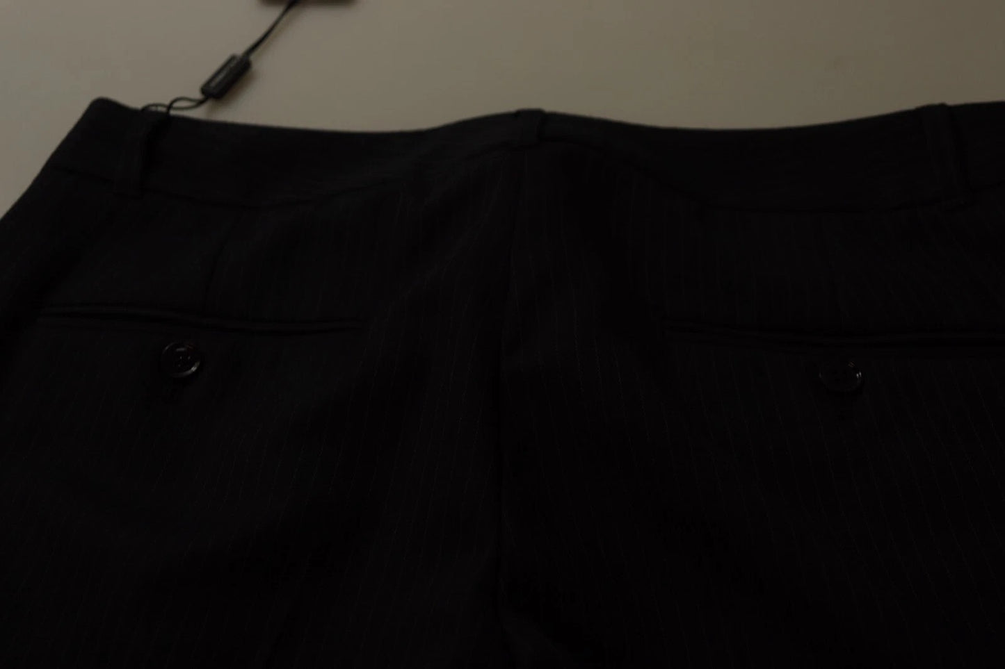 Dolce &amp; Gabbana – Schwarze Hose mit Streifen und mittlerer Taille