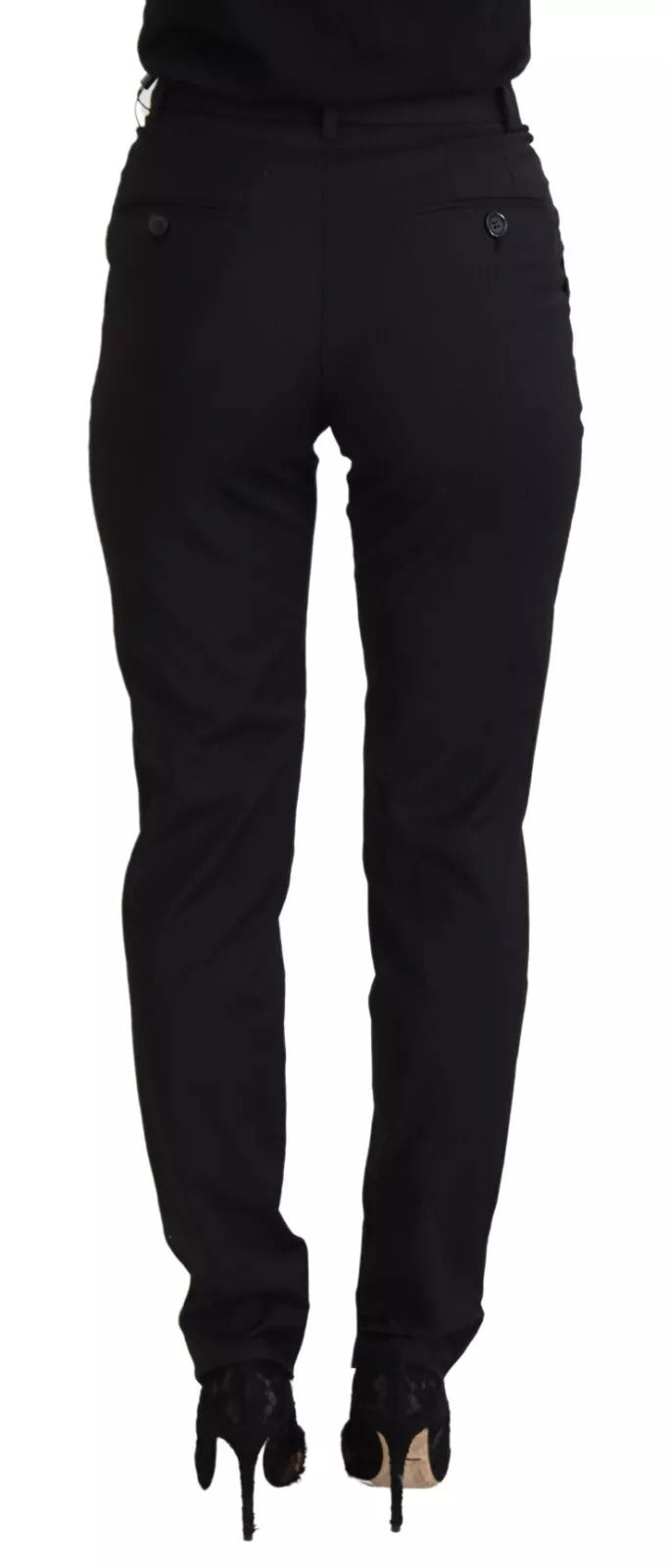 Dolce &amp; Gabbana – Schwarze Skinny-Hose mit hoher Taille, STAFF-Hose
