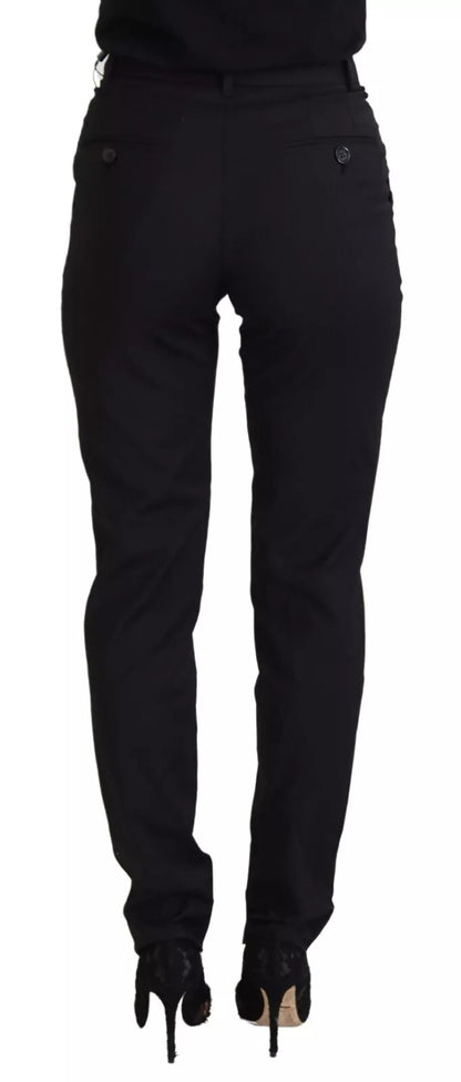 Dolce &amp; Gabbana – Schwarze Skinny-Hose mit hoher Taille, STAFF-Hose