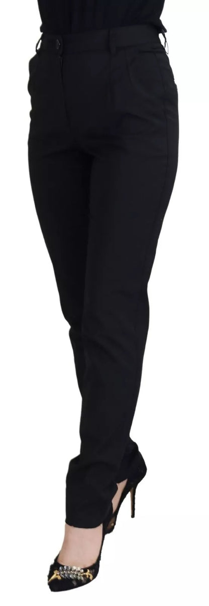 Dolce &amp; Gabbana – Schwarze Skinny-Hose mit hoher Taille, STAFF-Hose