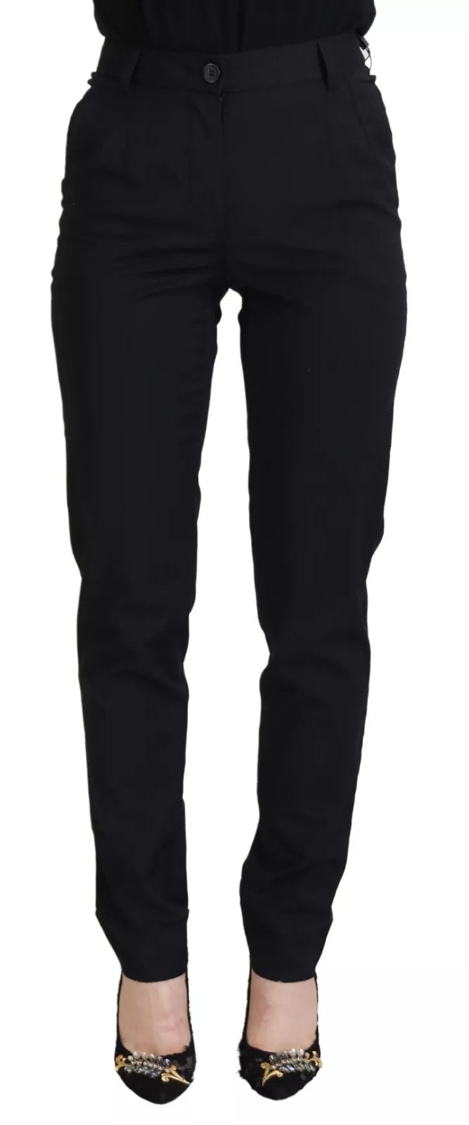 Dolce &amp; Gabbana – Schwarze Skinny-Hose mit hoher Taille, STAFF-Hose
