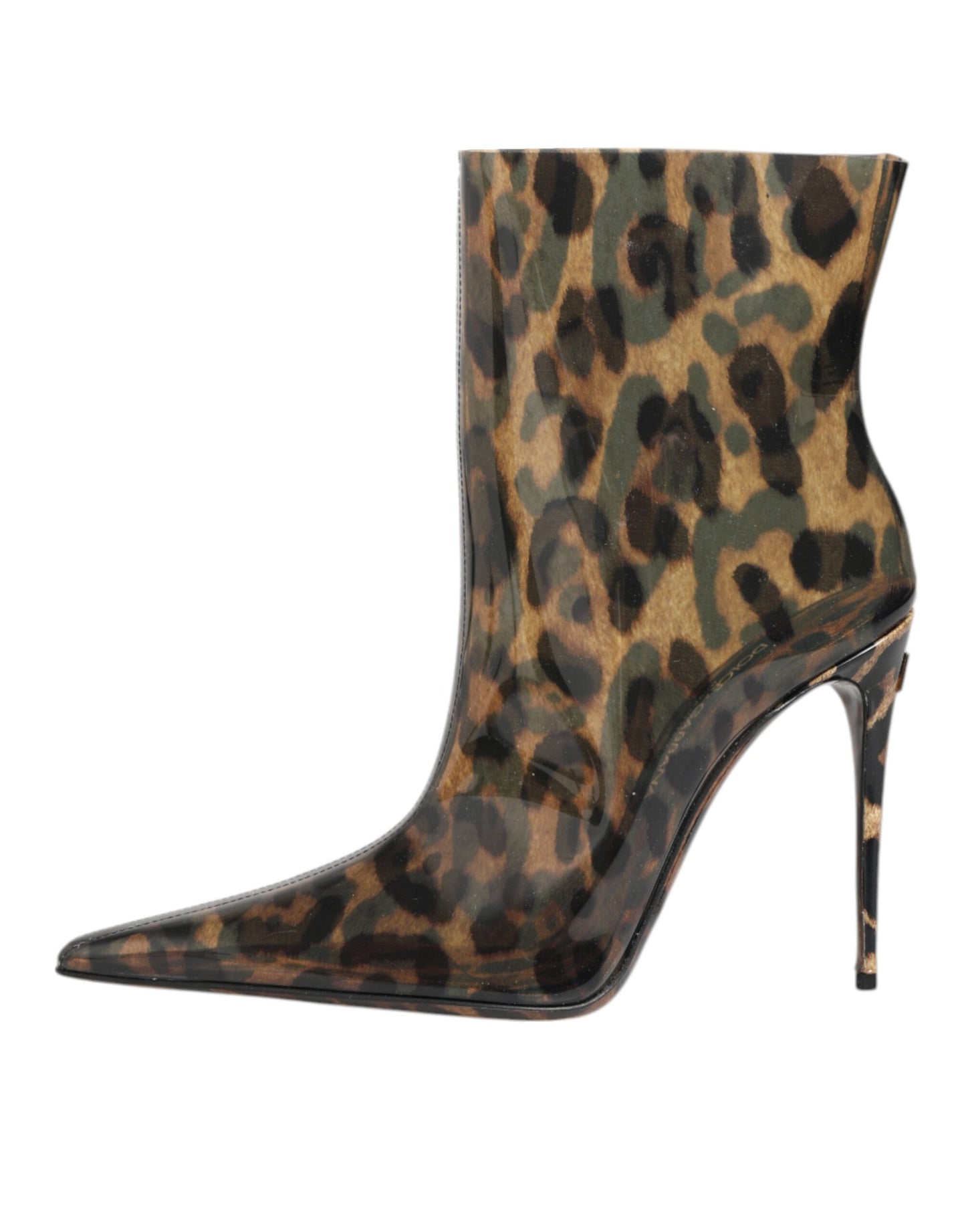 Dolce &amp; Gabbana – Stiefel aus PVC mit spitzer Zehenpartie und Leopardenmuster