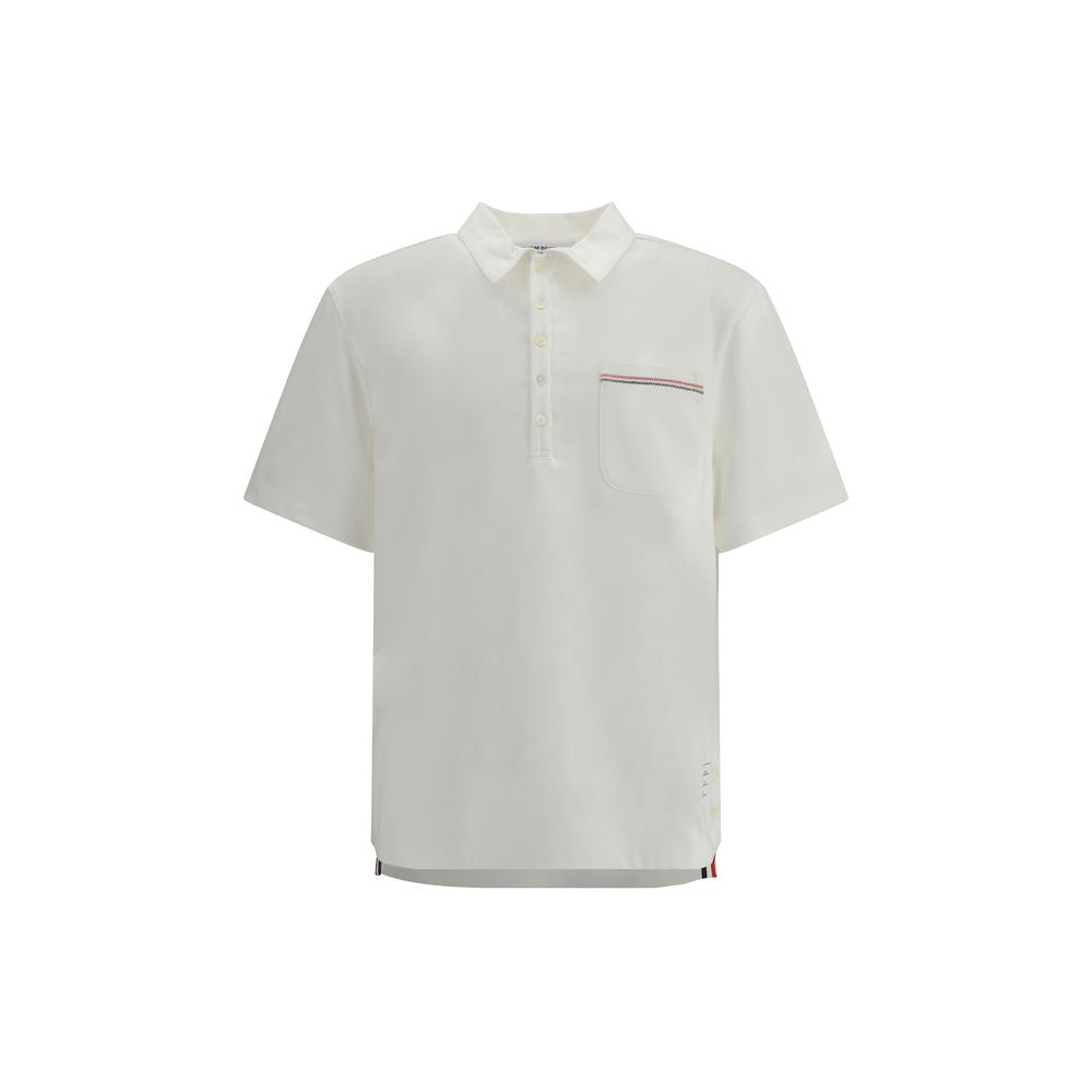 Thom Browne Weißes Baumwoll-Poloshirt