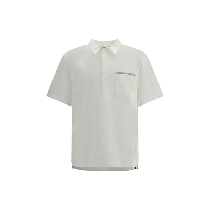 Thom Browne Weißes Baumwoll-Poloshirt