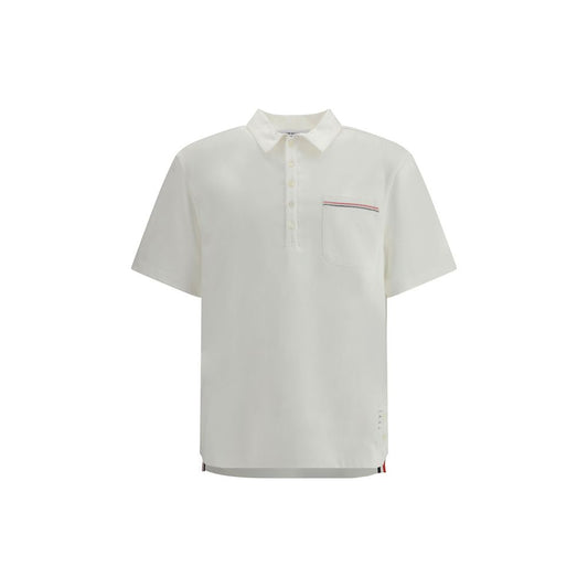 Thom Browne Weißes Baumwoll-Poloshirt