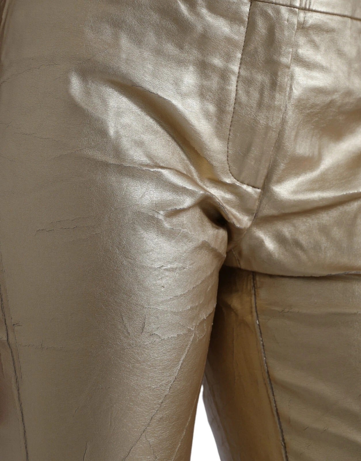 Dolce &amp; Gabbana Gold High Waist Skinny Damen Metallic-Hose