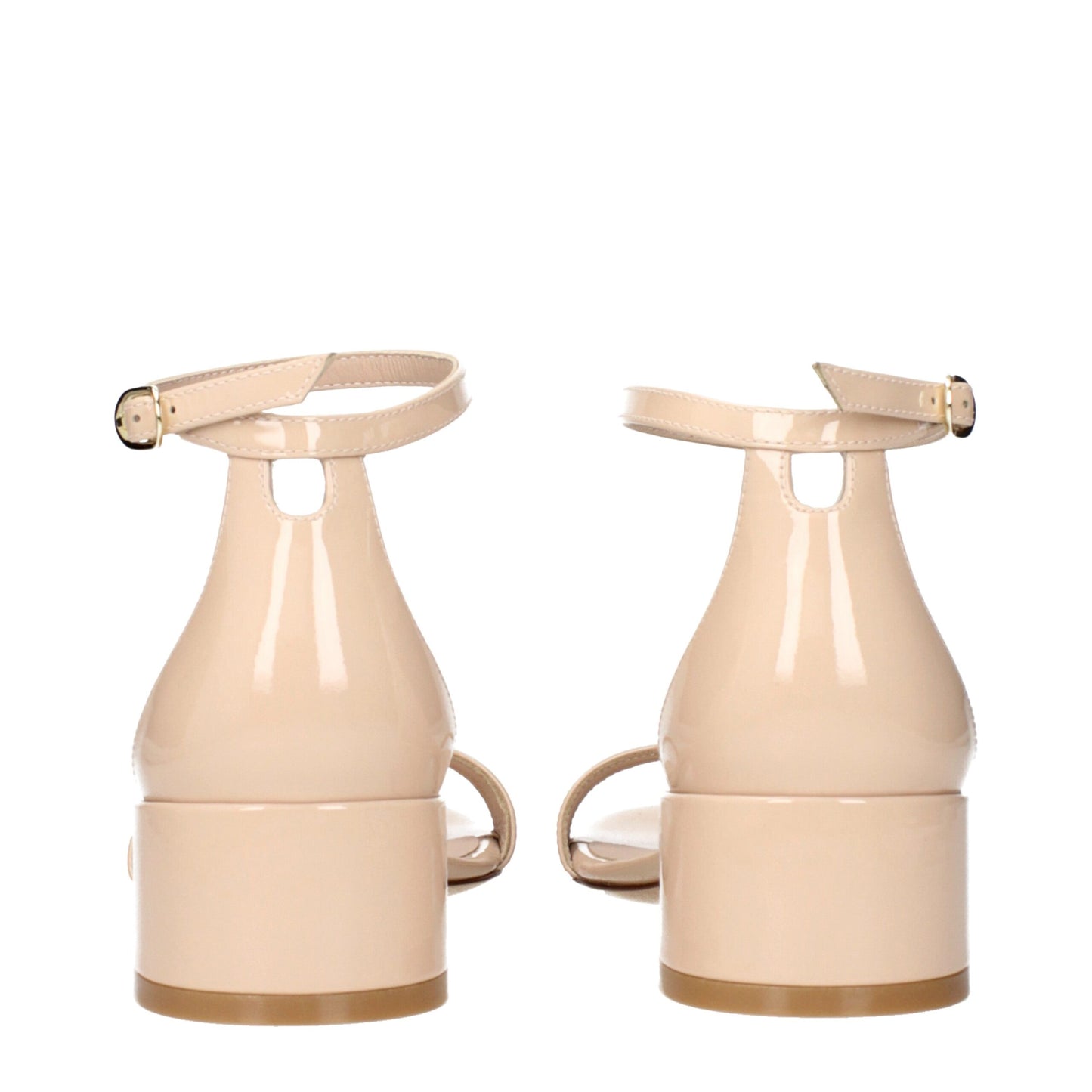 Stuart Weitzman Beige Flache Ledersandalen