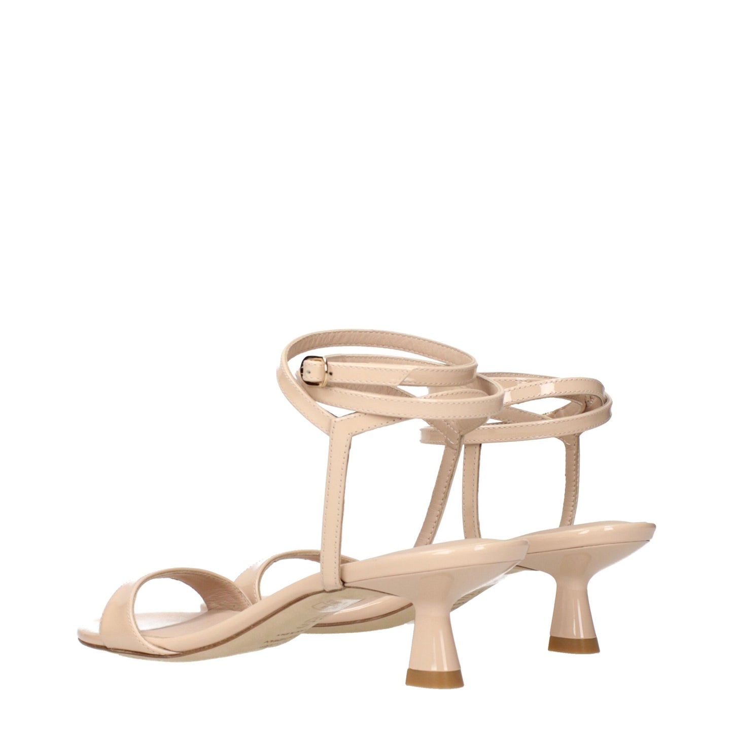 Stuart Weitzman Beige Ledersandalen mit Stilettoabsatz